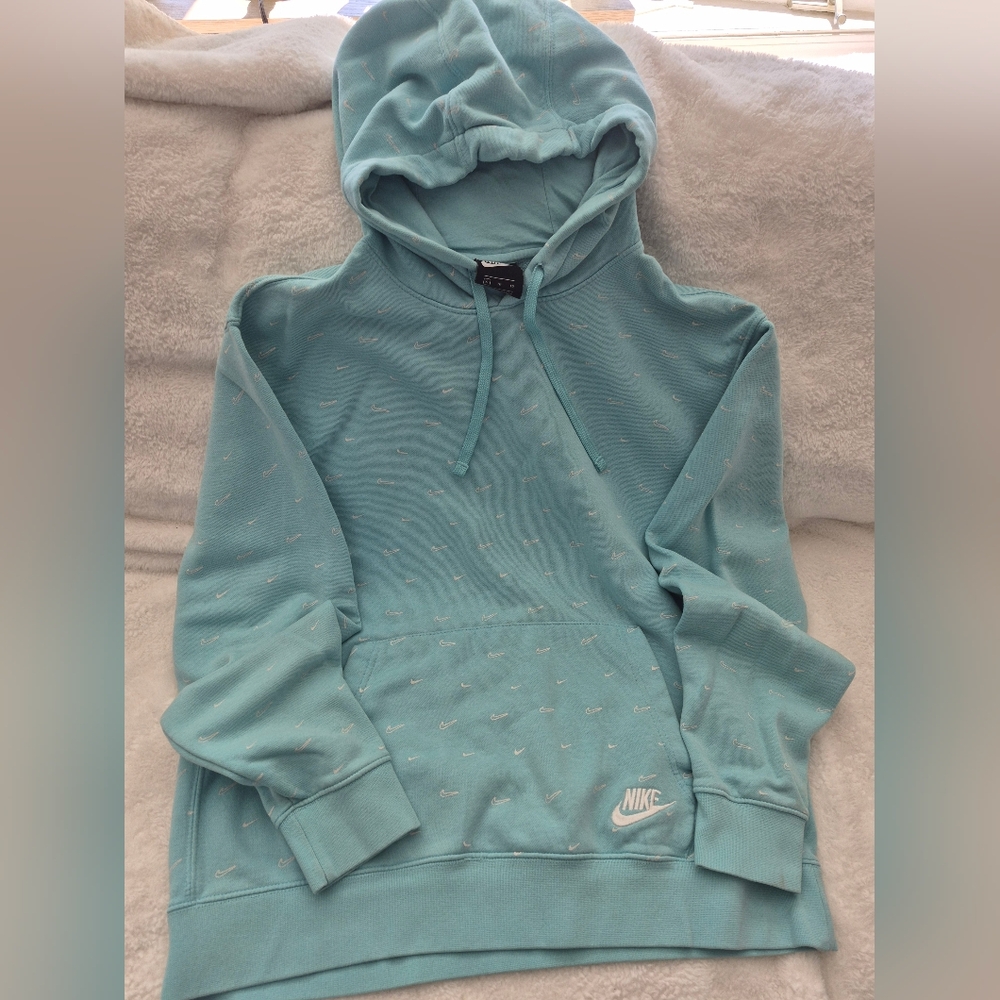 Nike Men's Light Turqoise Hoodie Size XL